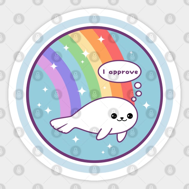 Rainbow Seal of Approval Sticker by sugarhai